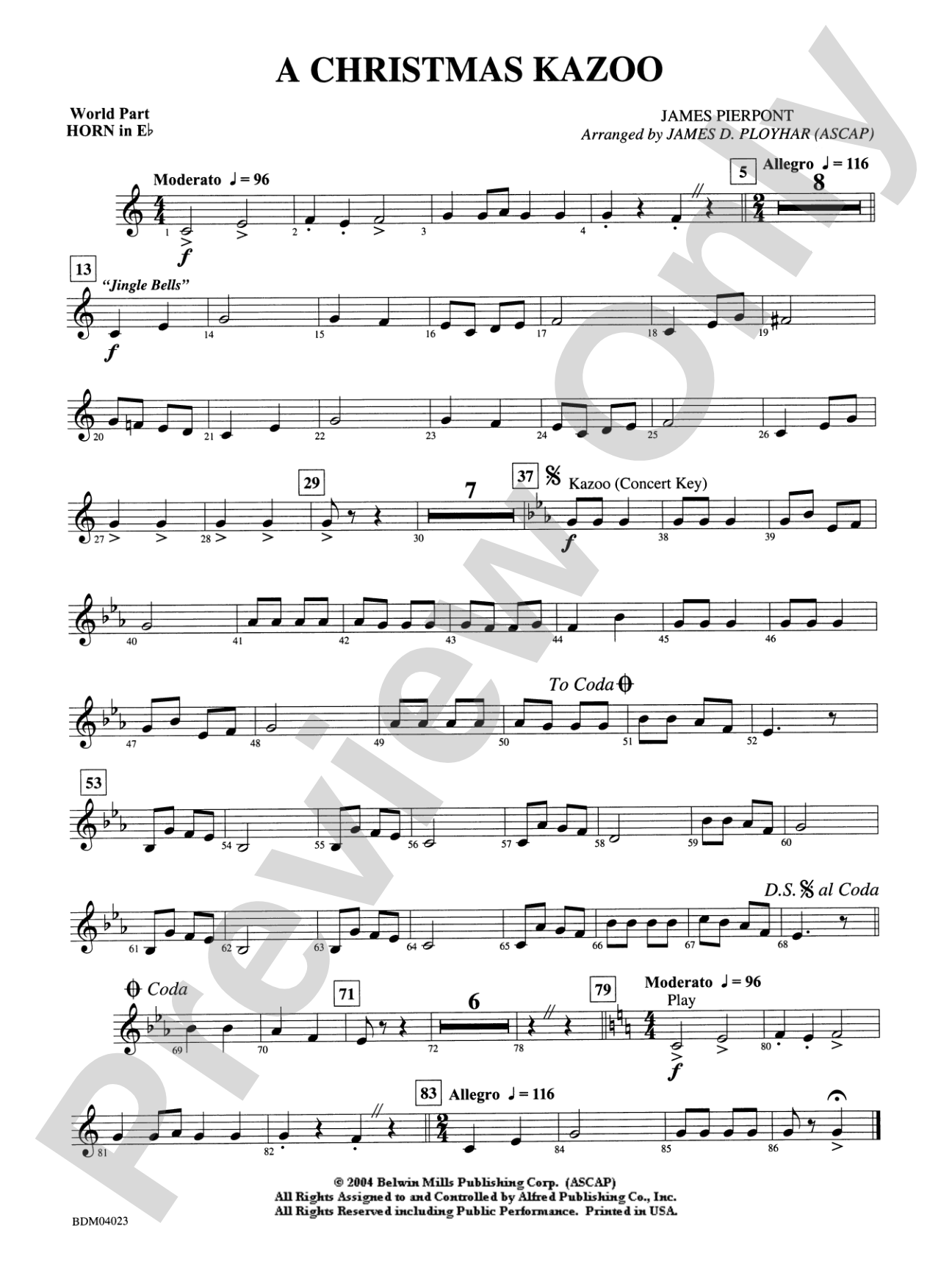 A Christmas Kazoo: WP 1st Horn in E-flat