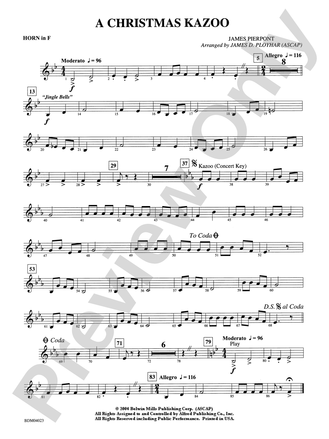 A Christmas Kazoo: 1st F Horn