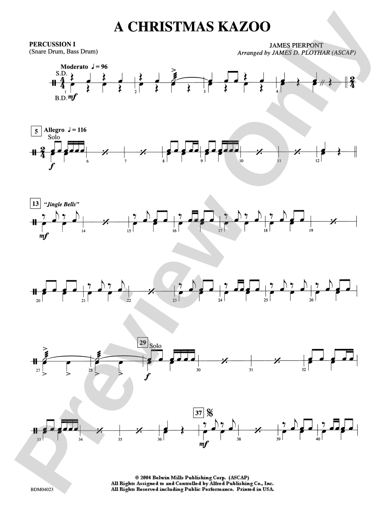 A Christmas Kazoo: 1st Percussion