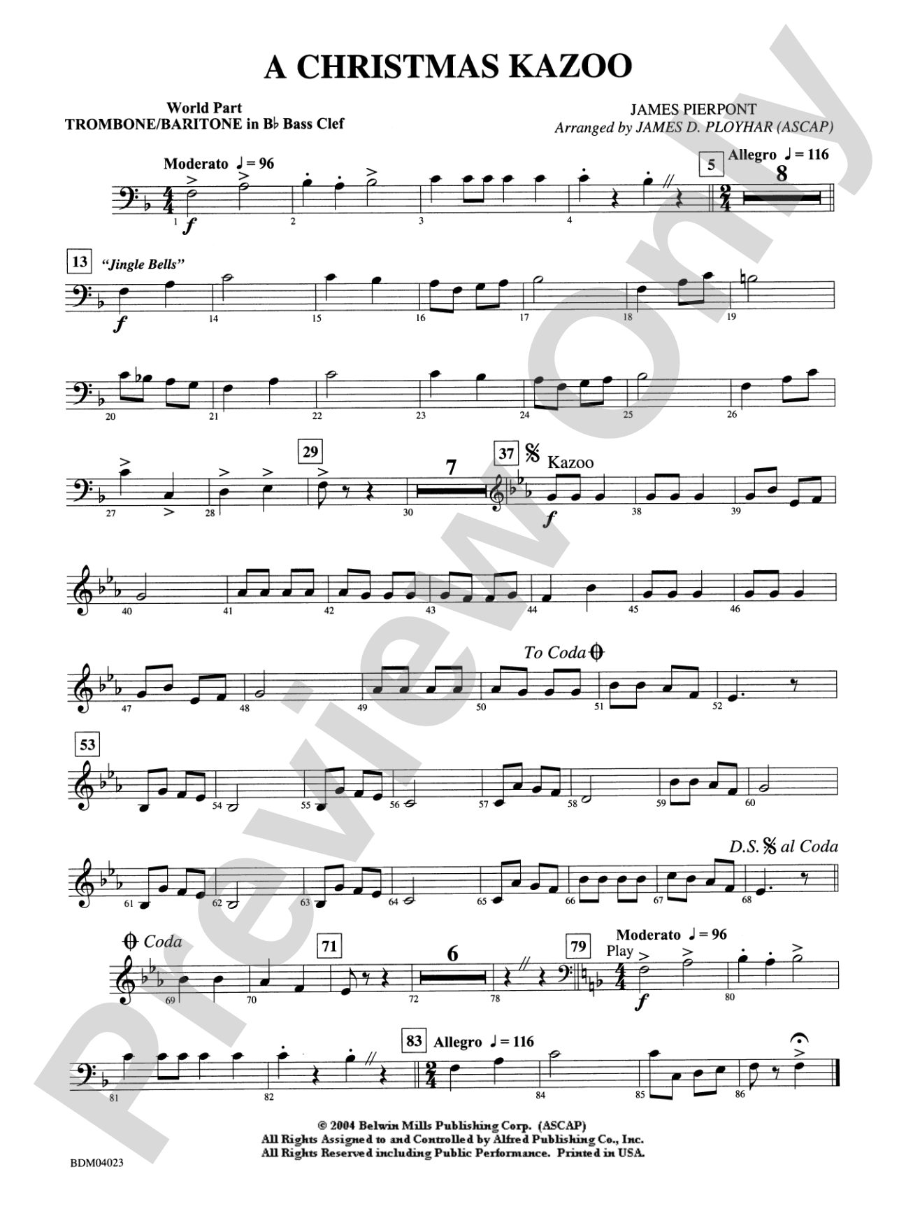 A Christmas Kazoo: WP 1st B-flat Trombone B.C.
