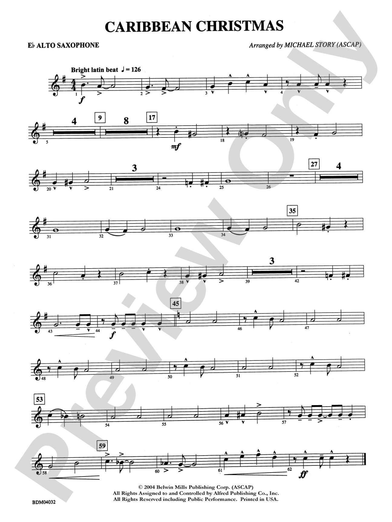 Caribbean Christmas: E-flat Alto Saxophone