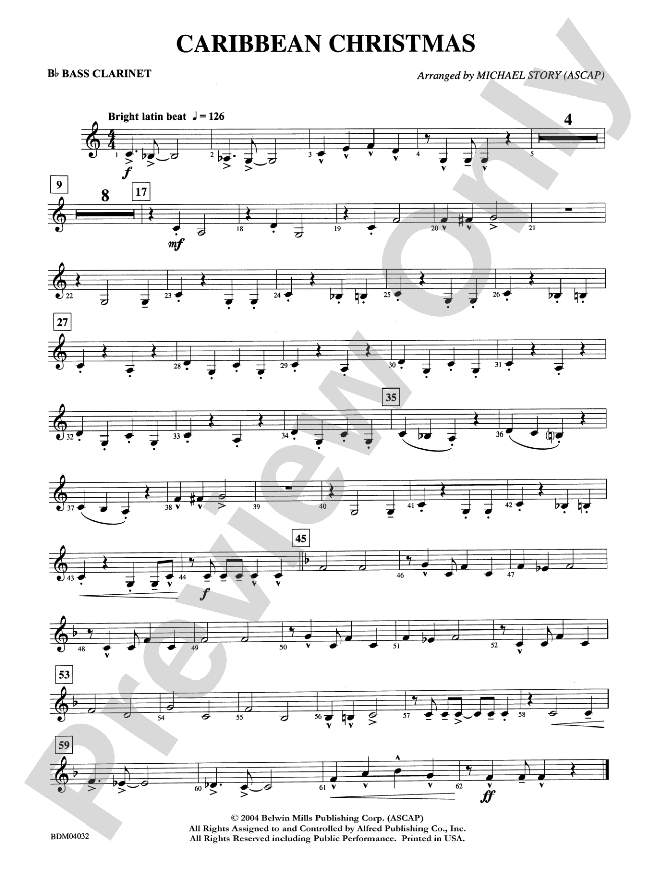 Caribbean Christmas: B-flat Bass Clarinet