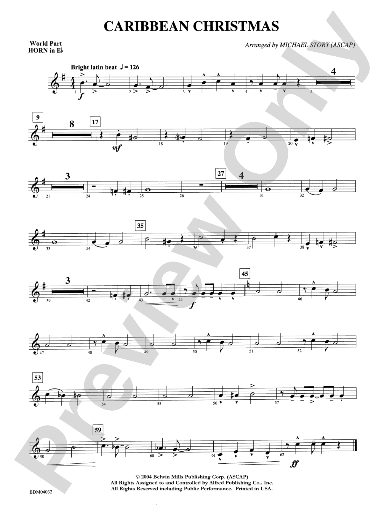 Caribbean Christmas: WP 1st Horn in E-flat