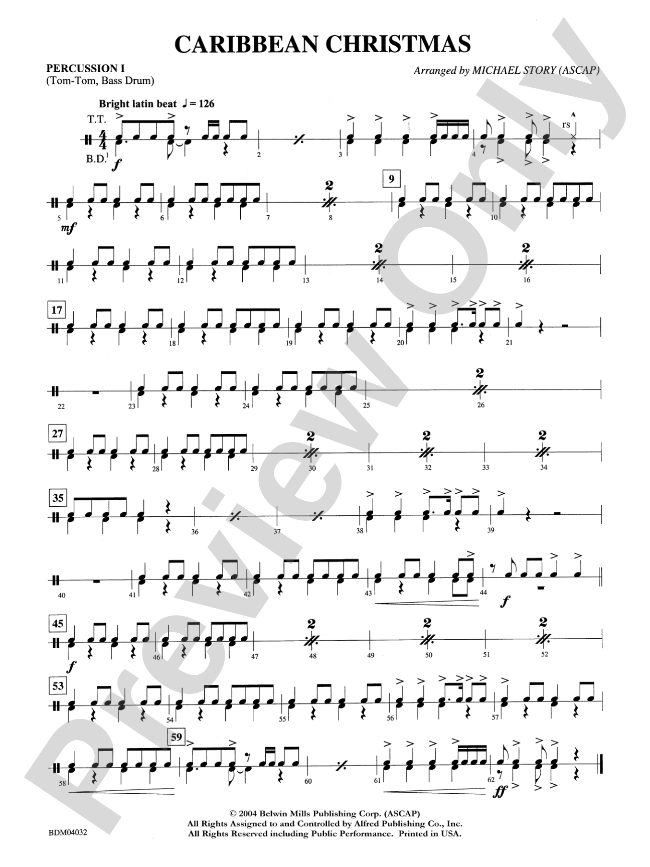 Caribbean Christmas: 1st Percussion