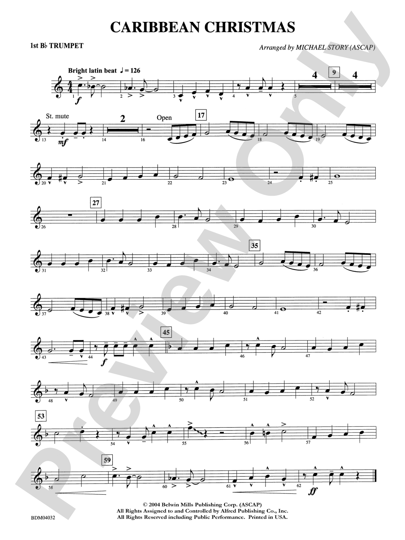 Caribbean Christmas: 1st B-flat Trumpet