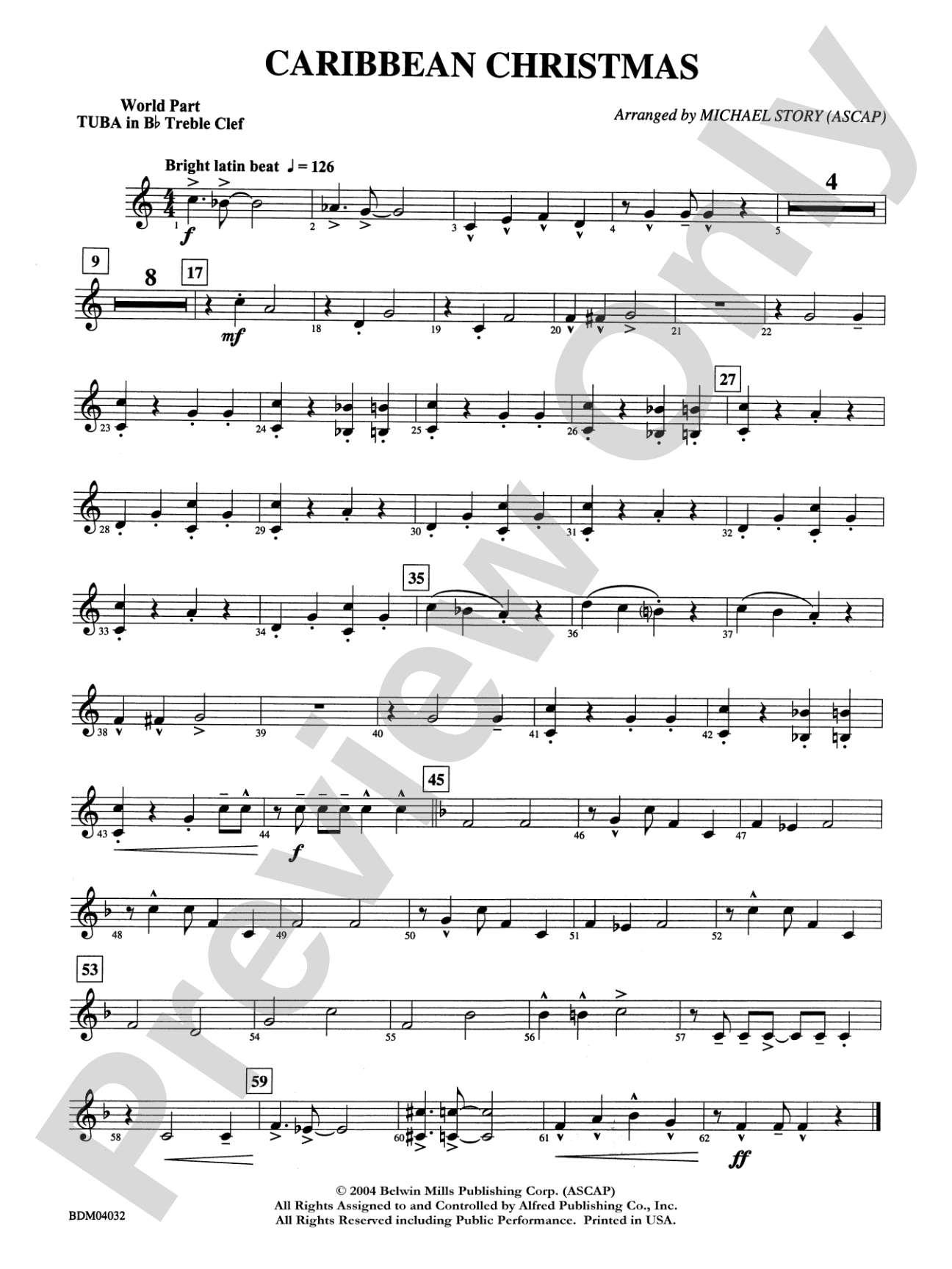 Caribbean Christmas: WP B-flat Tuba T.C.