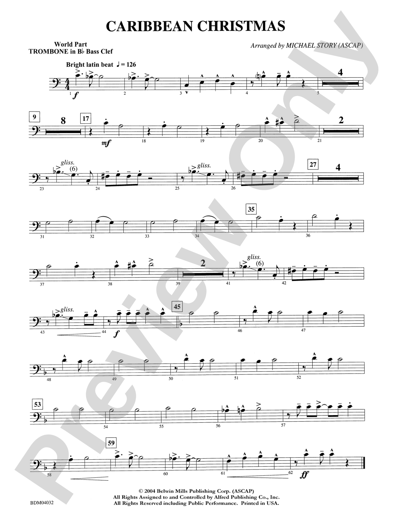 Caribbean Christmas: WP 1st B-flat Trombone B.C.