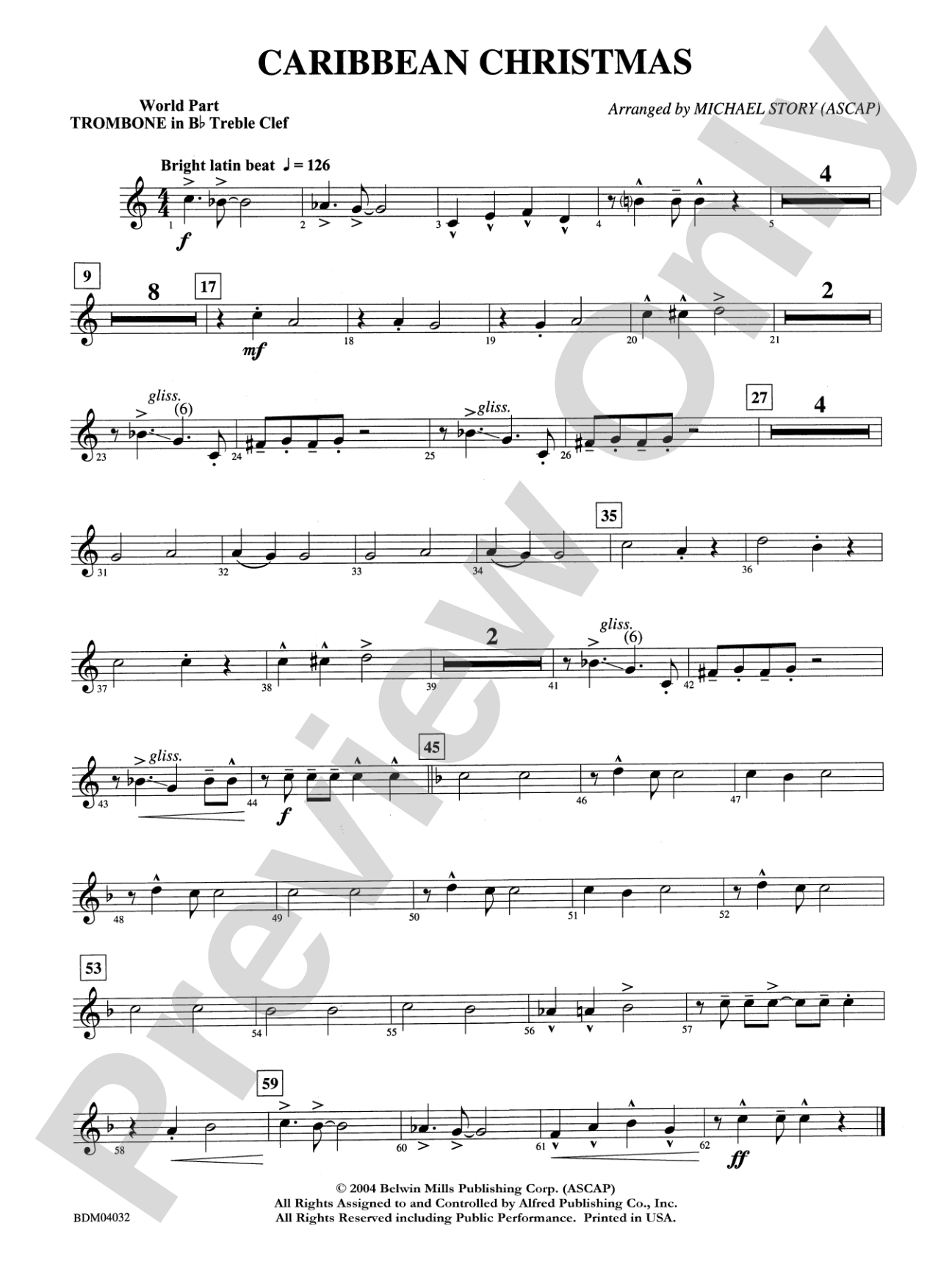 Caribbean Christmas: WP 1st B-flat Trombone T.C.