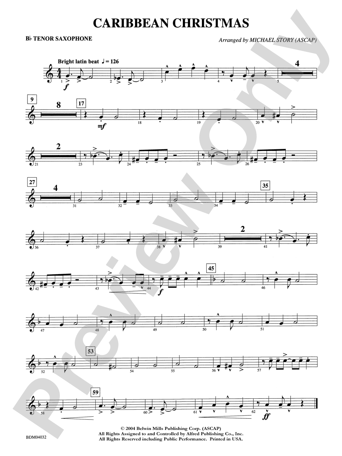 Caribbean Christmas: B-flat Tenor Saxophone