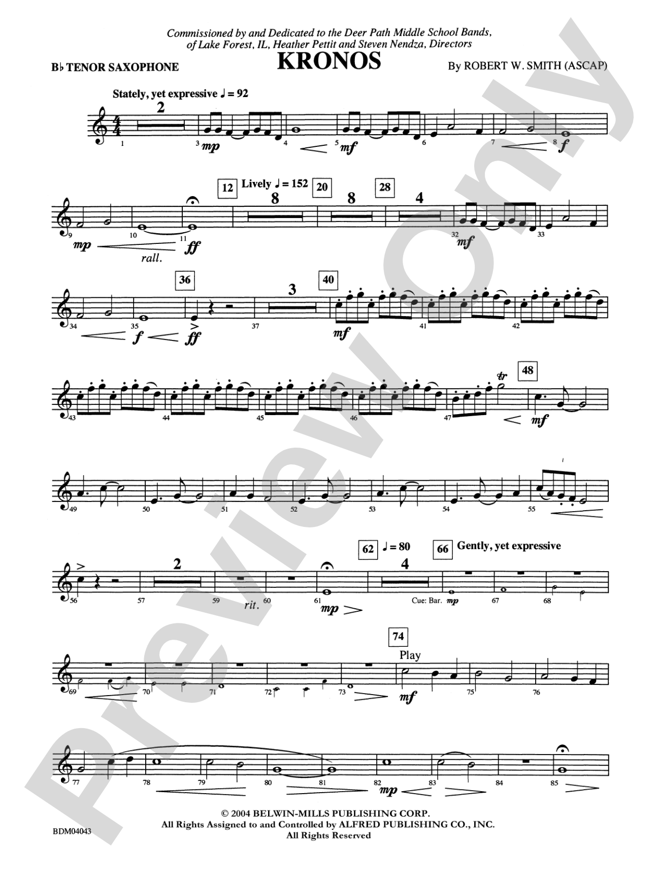 Kronos: B-flat Tenor Saxophone