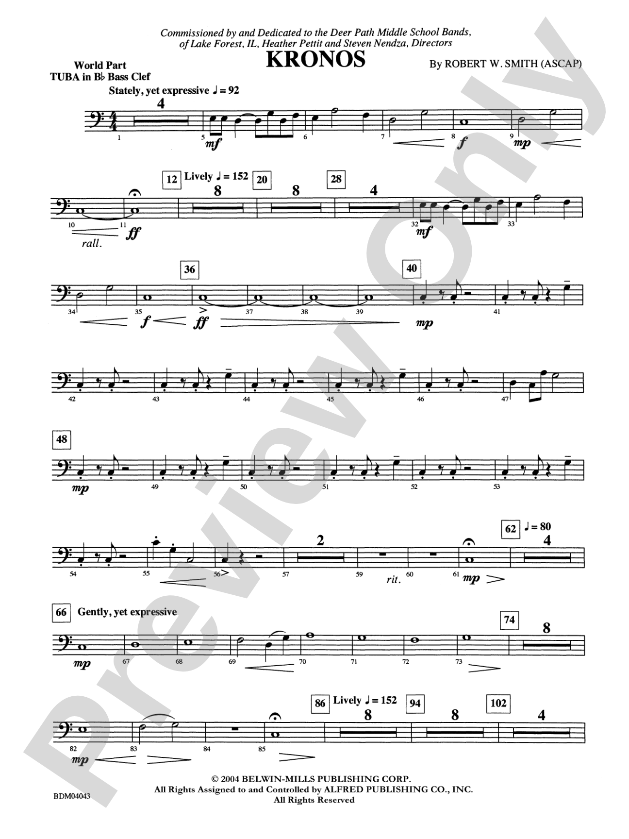 Kronos: (wp) B-flat Tuba B.C.