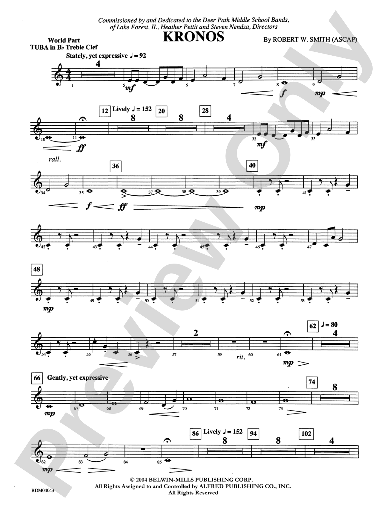 Kronos: (wp) B-flat Tuba T.C.