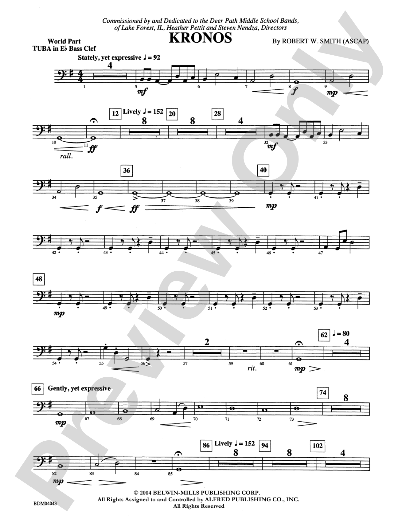 Kronos: (wp) E-flat Tuba B.C.