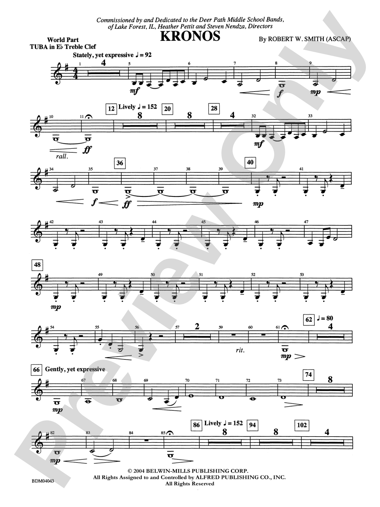 Kronos: (wp) E-flat Tuba T.C.