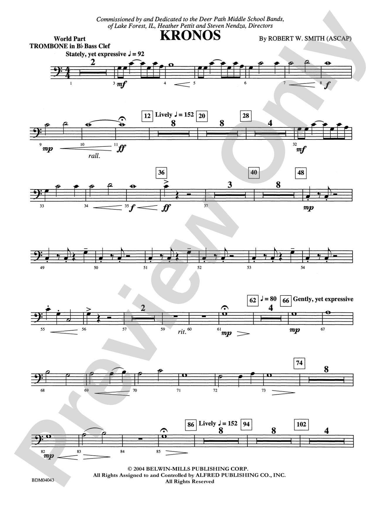 Kronos: (wp) 1st B-flat Trombone B.C.