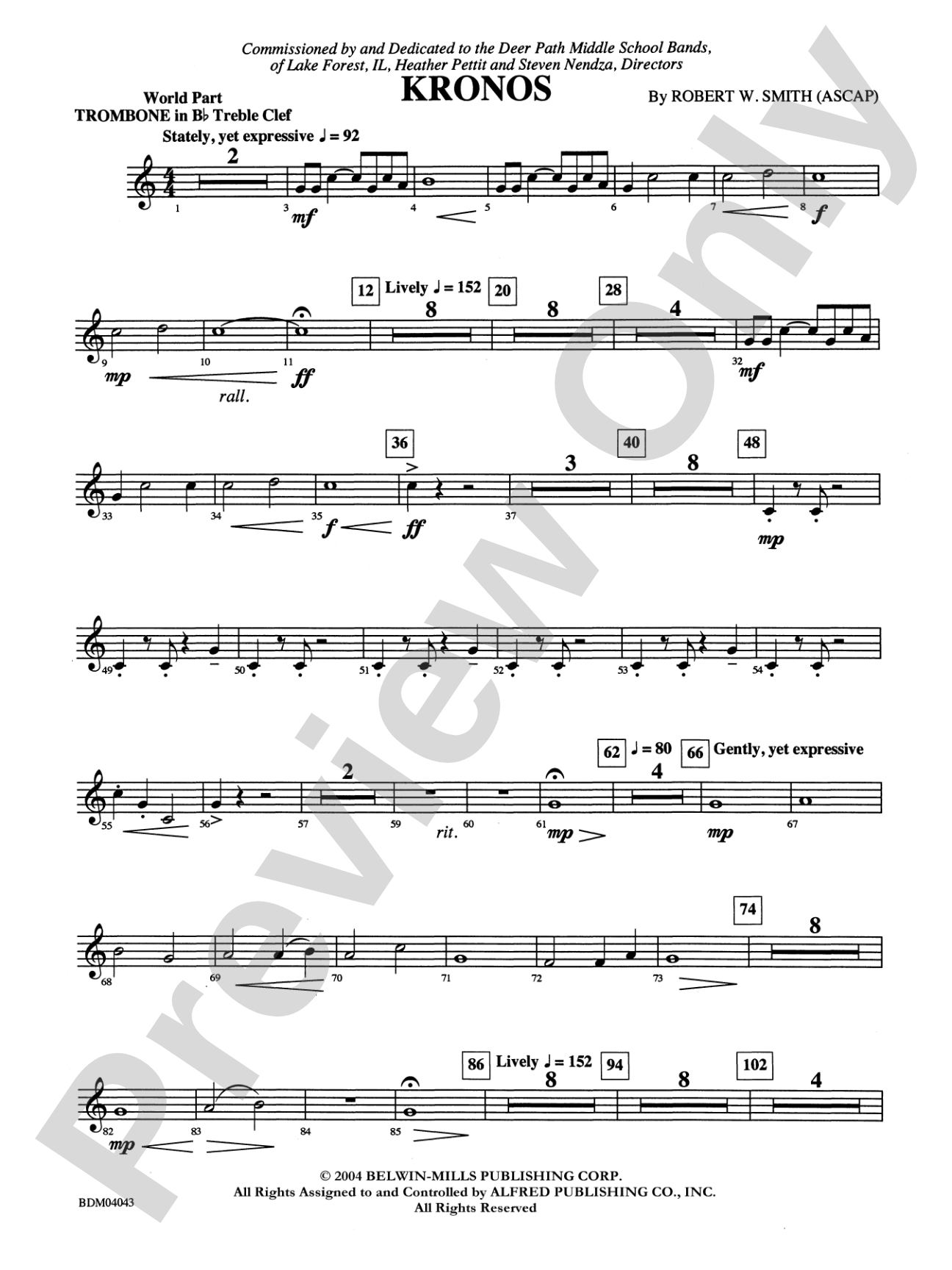 Kronos: (wp) 1st B-flat Trombone T.C.