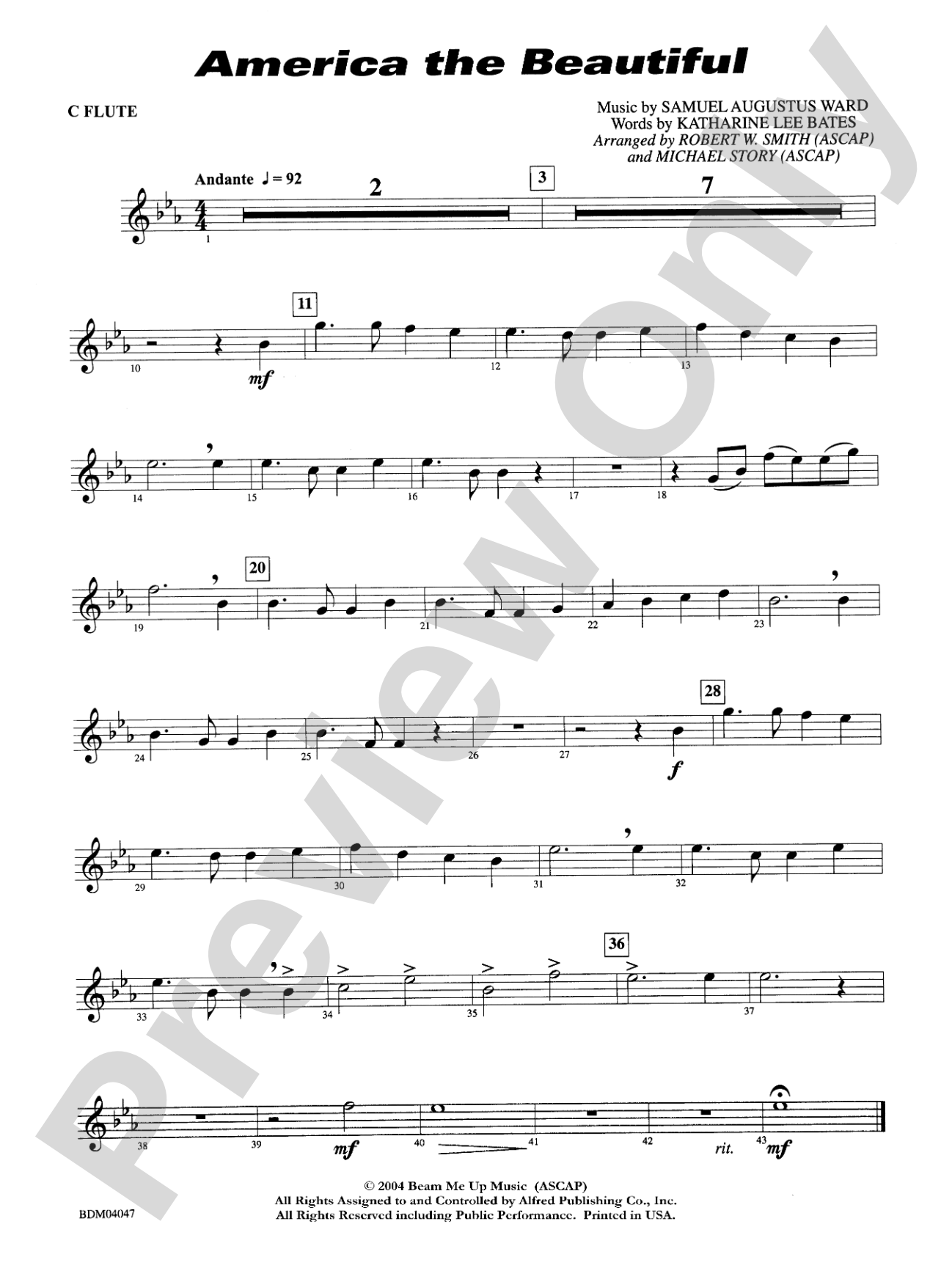 America, the Beautiful: Flute