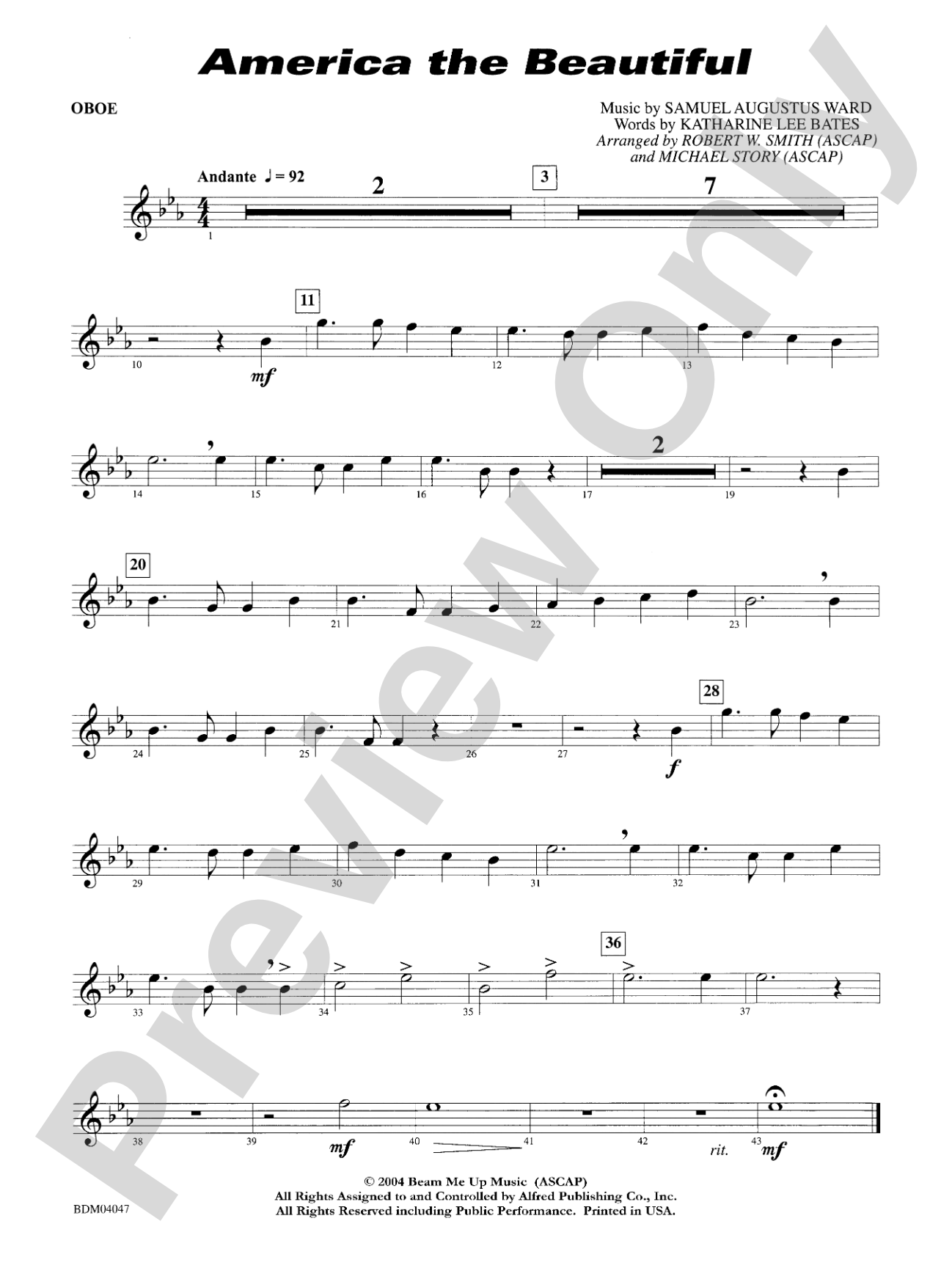 America, the Beautiful: Oboe