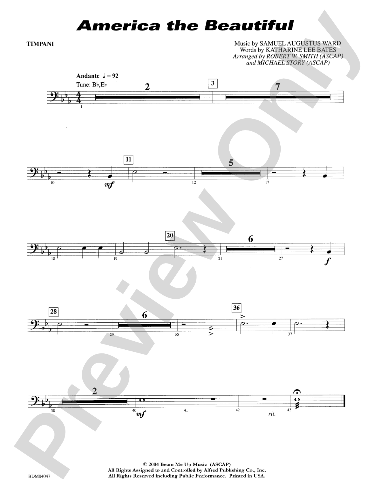 America, the Beautiful: Timpani