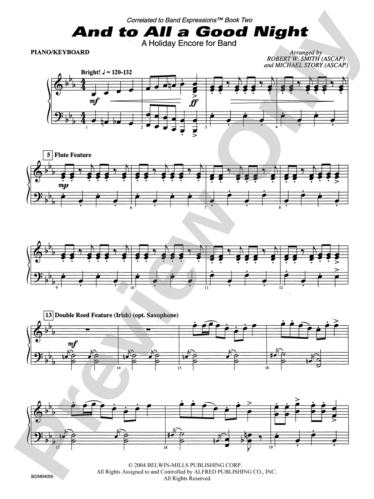 And to All a Good Night (A Holiday Encore for Band): Piano Accompaniment
