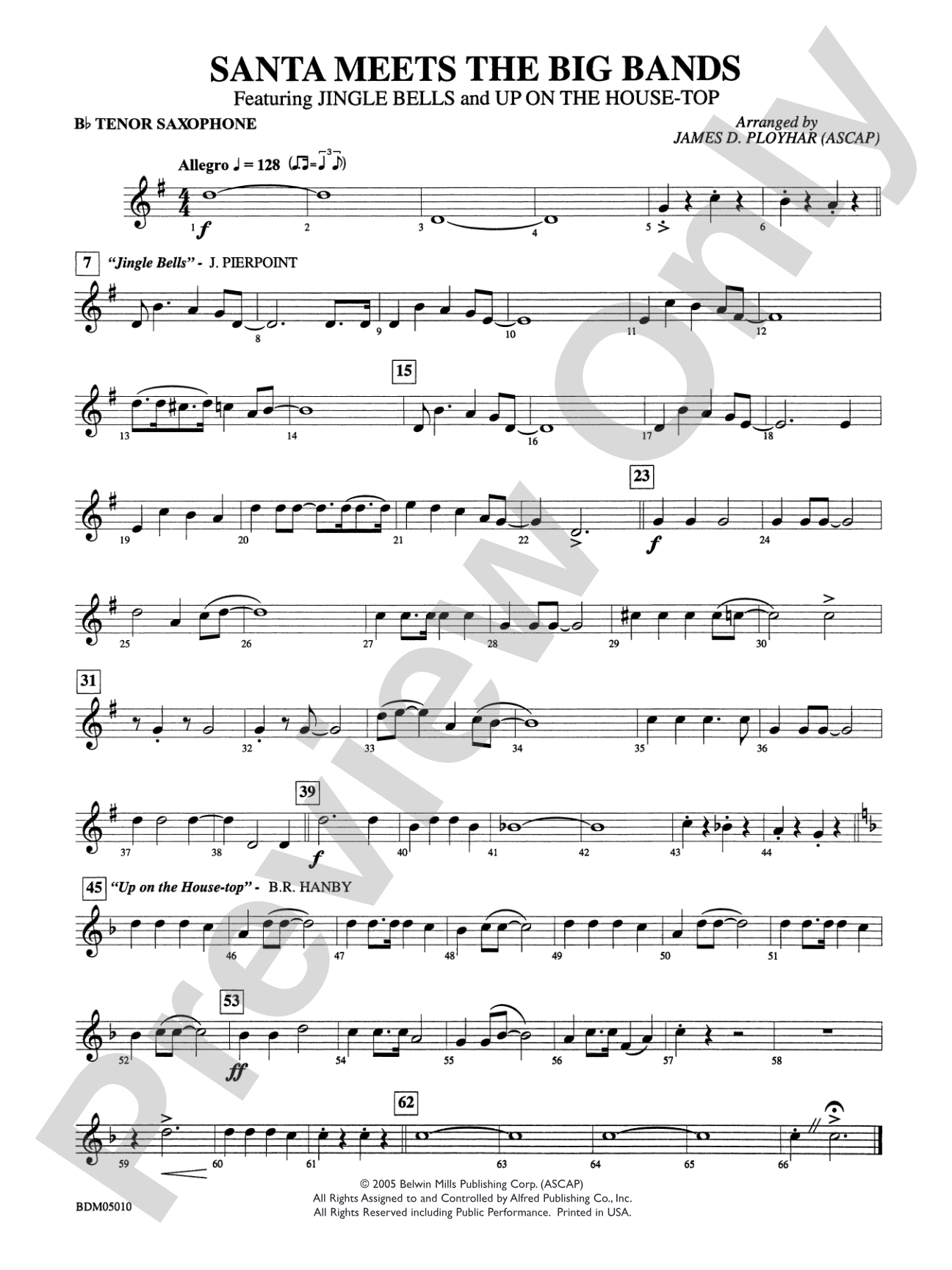 Santa Meets the Big Bands: B-flat Tenor Saxophone