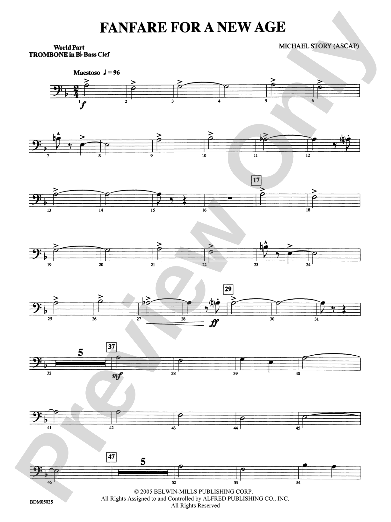 Fanfare for a New Age: (wp) 1st B-flat Trombone B.C.
