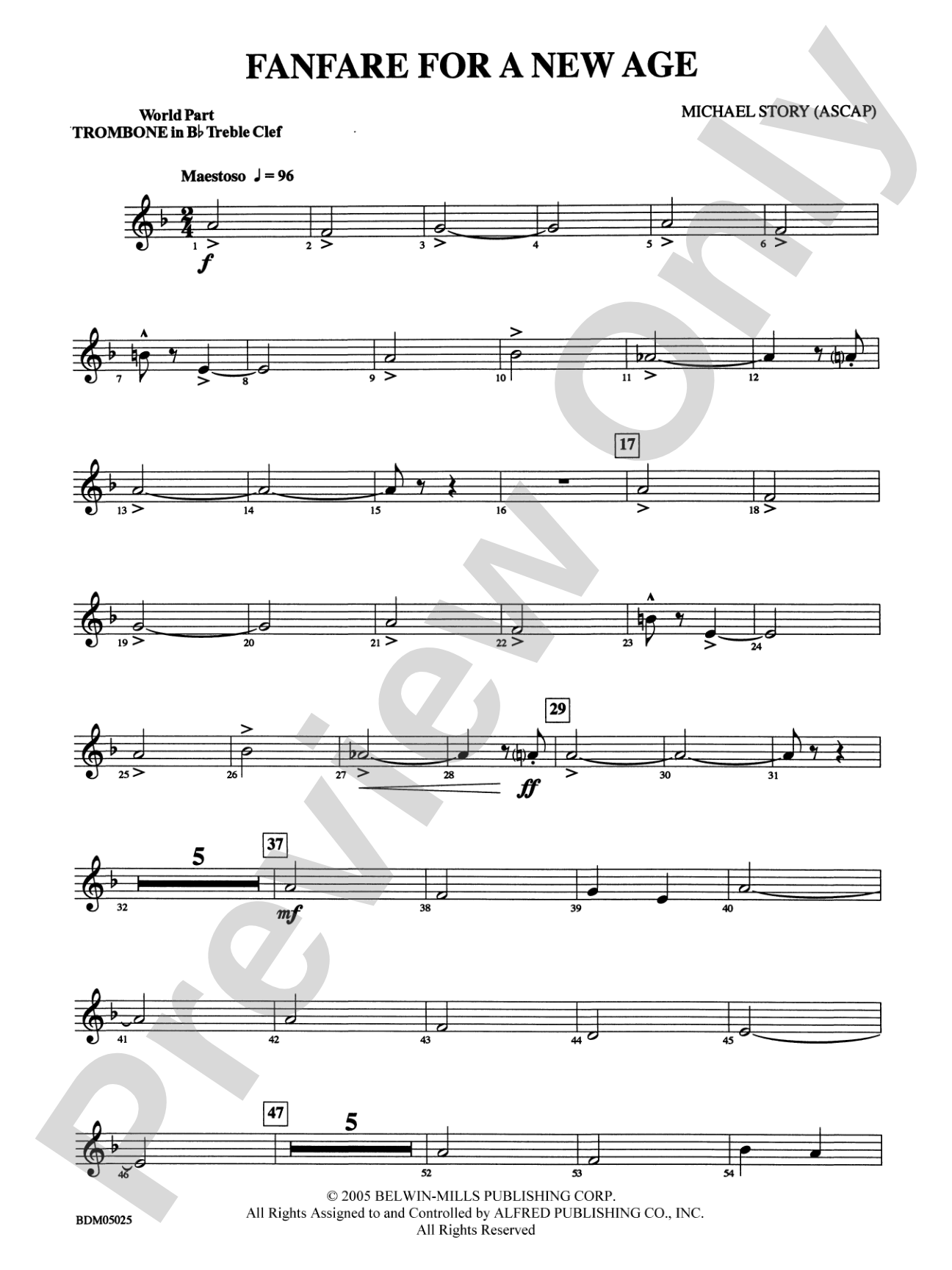 Fanfare for a New Age: (wp) 1st B-flat Trombone T.C.