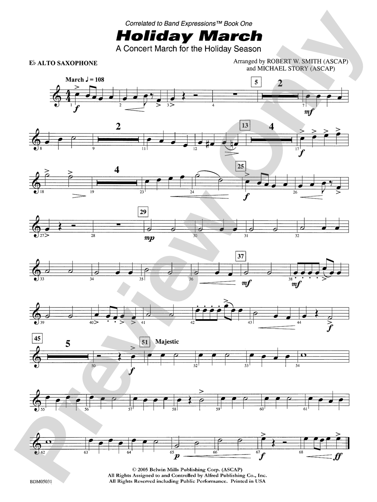 Holiday March (A Concert March for the Holiday Season): E-flat Alto Saxophone
