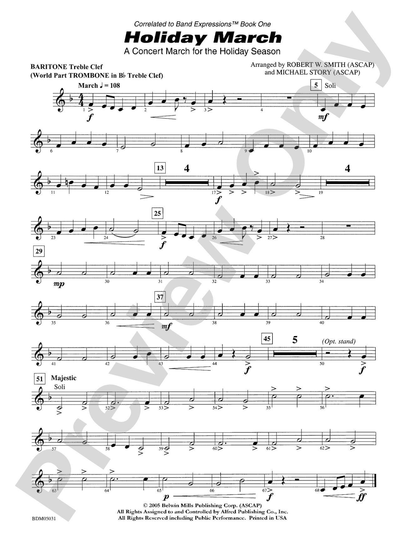 Holiday March (A Concert March for the Holiday Season): Baritone T.C.
