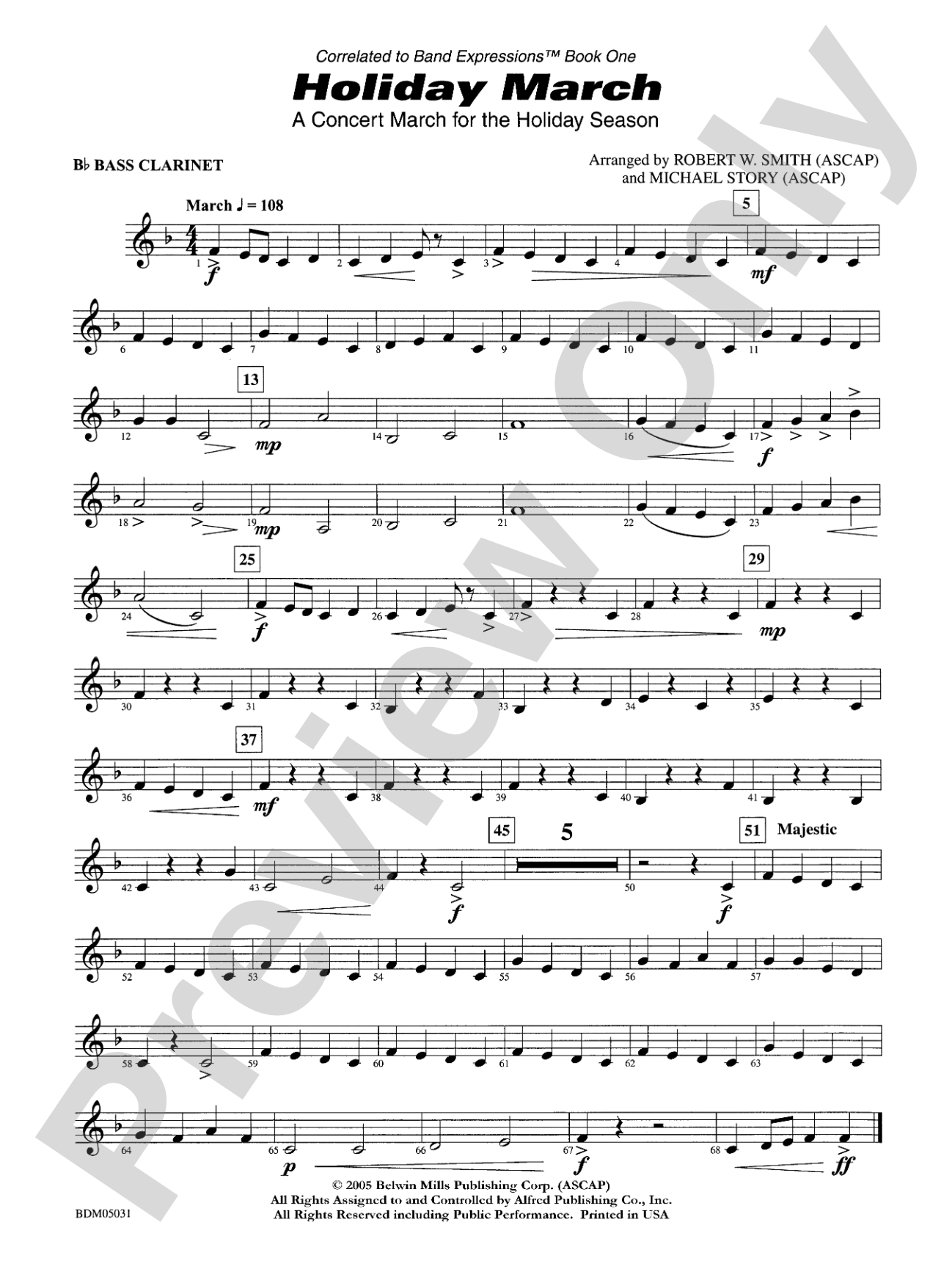 Holiday March (A Concert March for the Holiday Season): B-flat Bass Clarinet