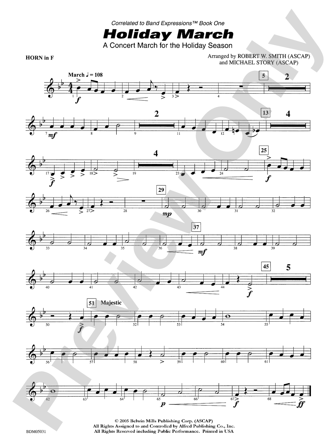 Holiday March (A Concert March for the Holiday Season): 1st F Horn
