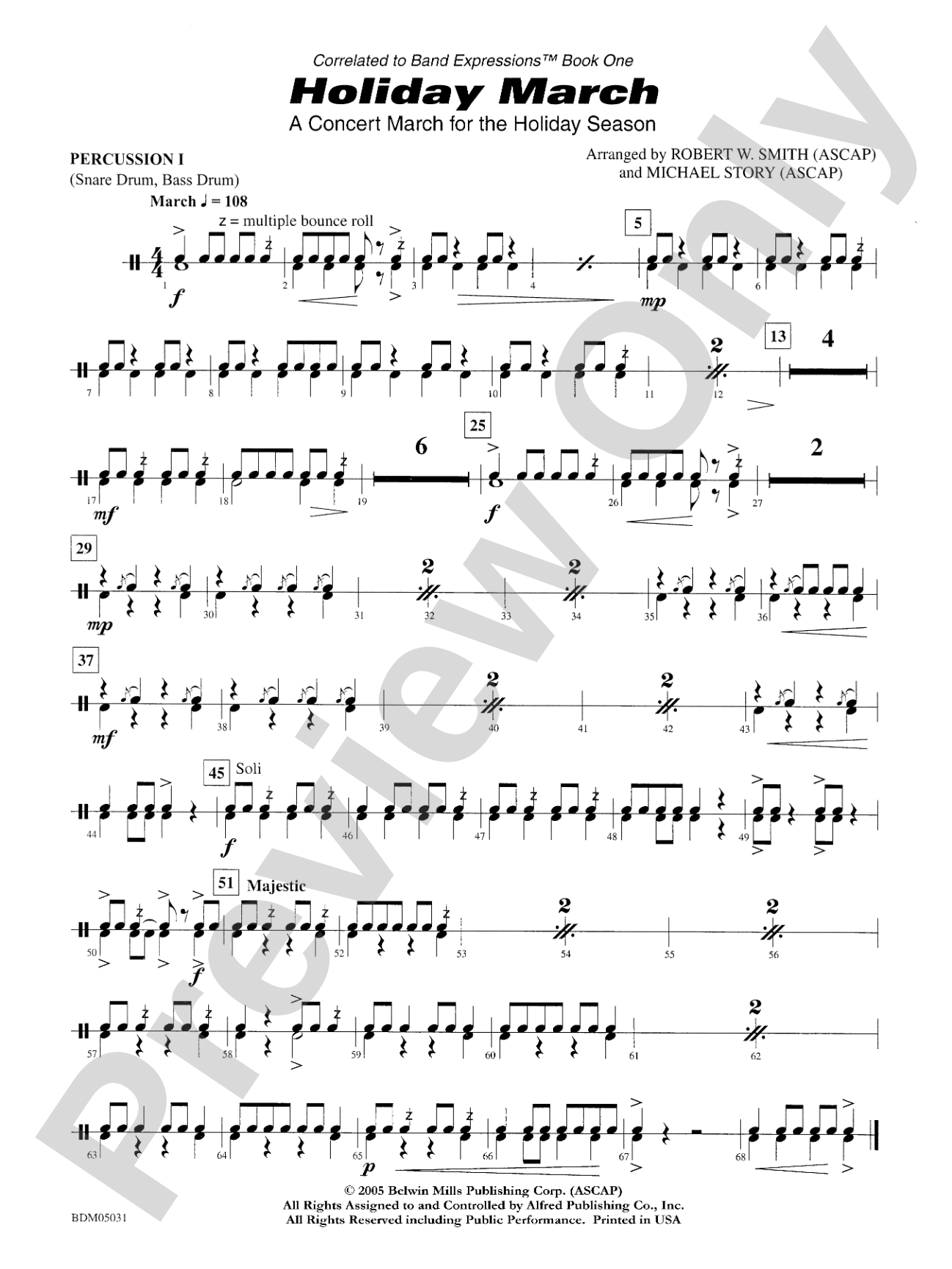 Holiday March (A Concert March for the Holiday Season): 1st Percussion