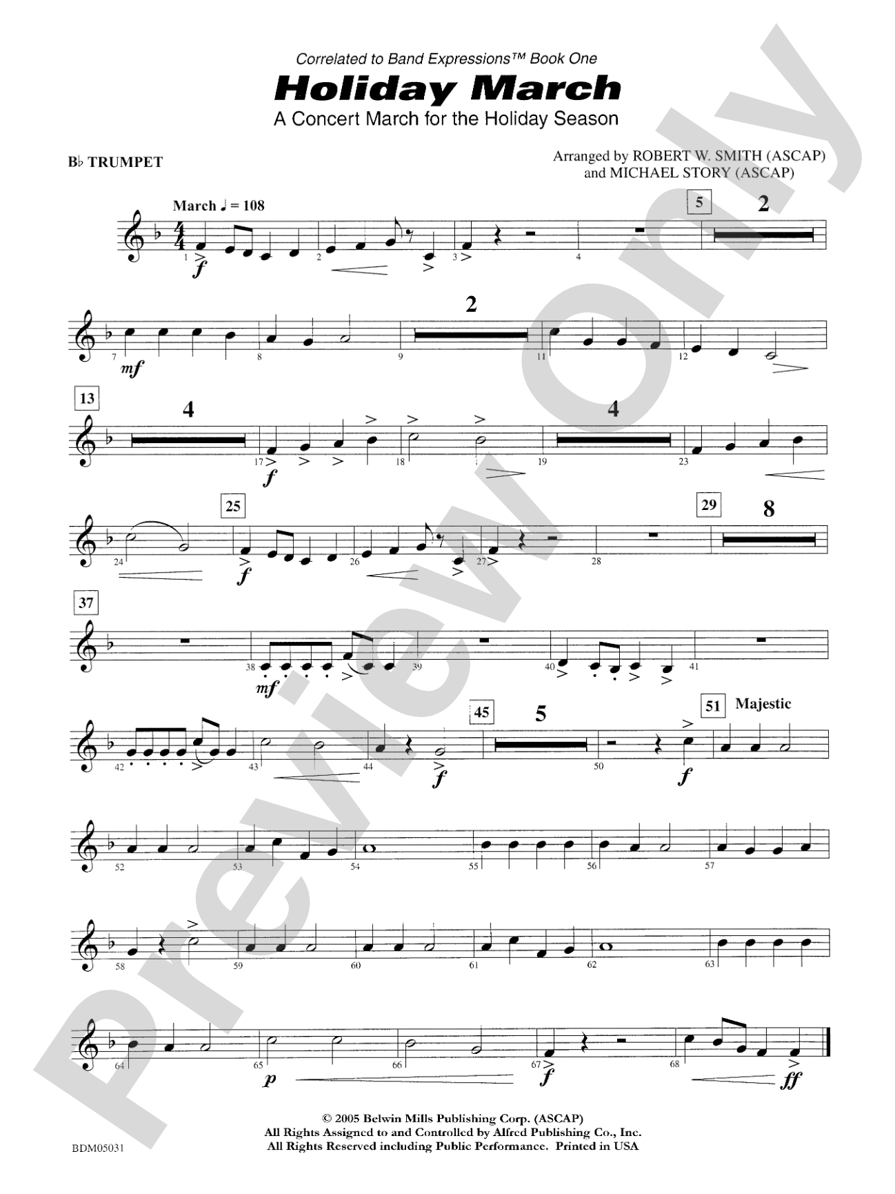 Holiday March (A Concert March for the Holiday Season): 1st B-flat Trumpet