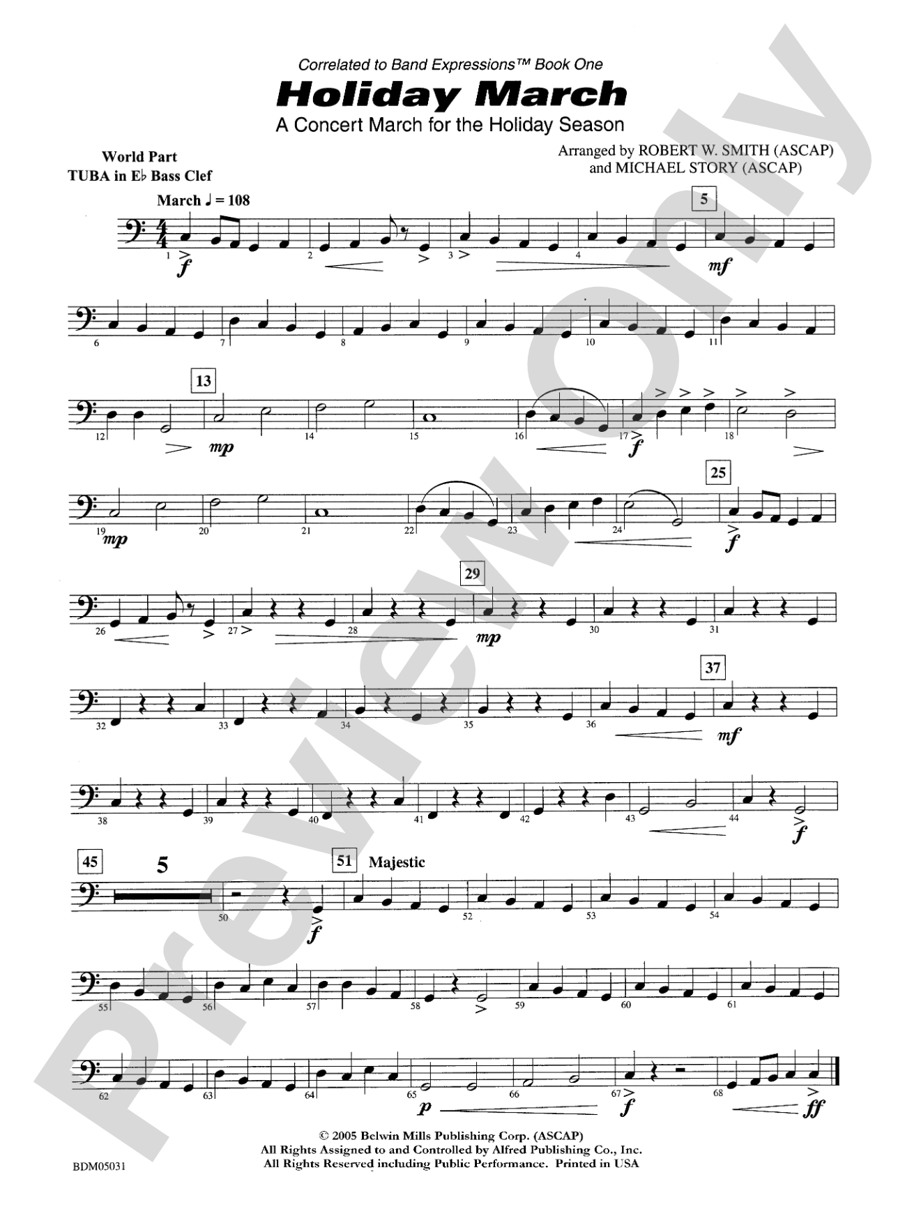 Holiday March (A Concert March for the Holiday Season): WP E-flat Tuba B.C.