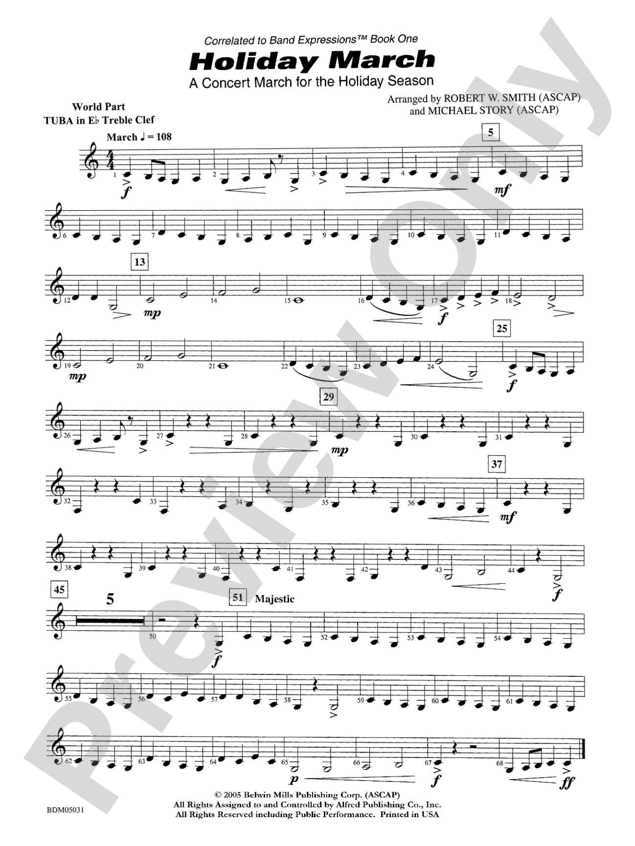 Holiday March (A Concert March for the Holiday Season): WP E-flat Tuba T.C.