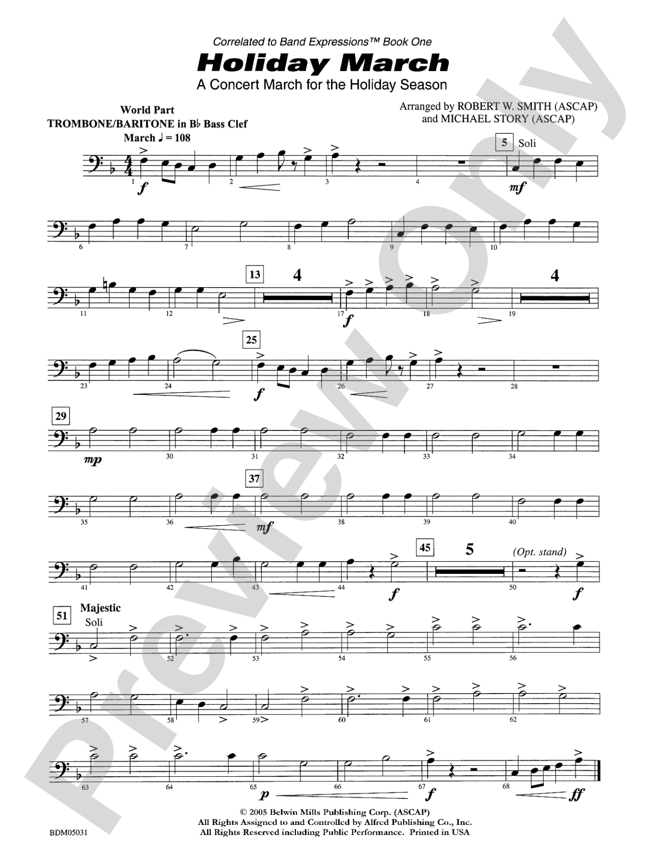 Holiday March (A Concert March for the Holiday Season): WP 1st B-flat Trombone B.C.
