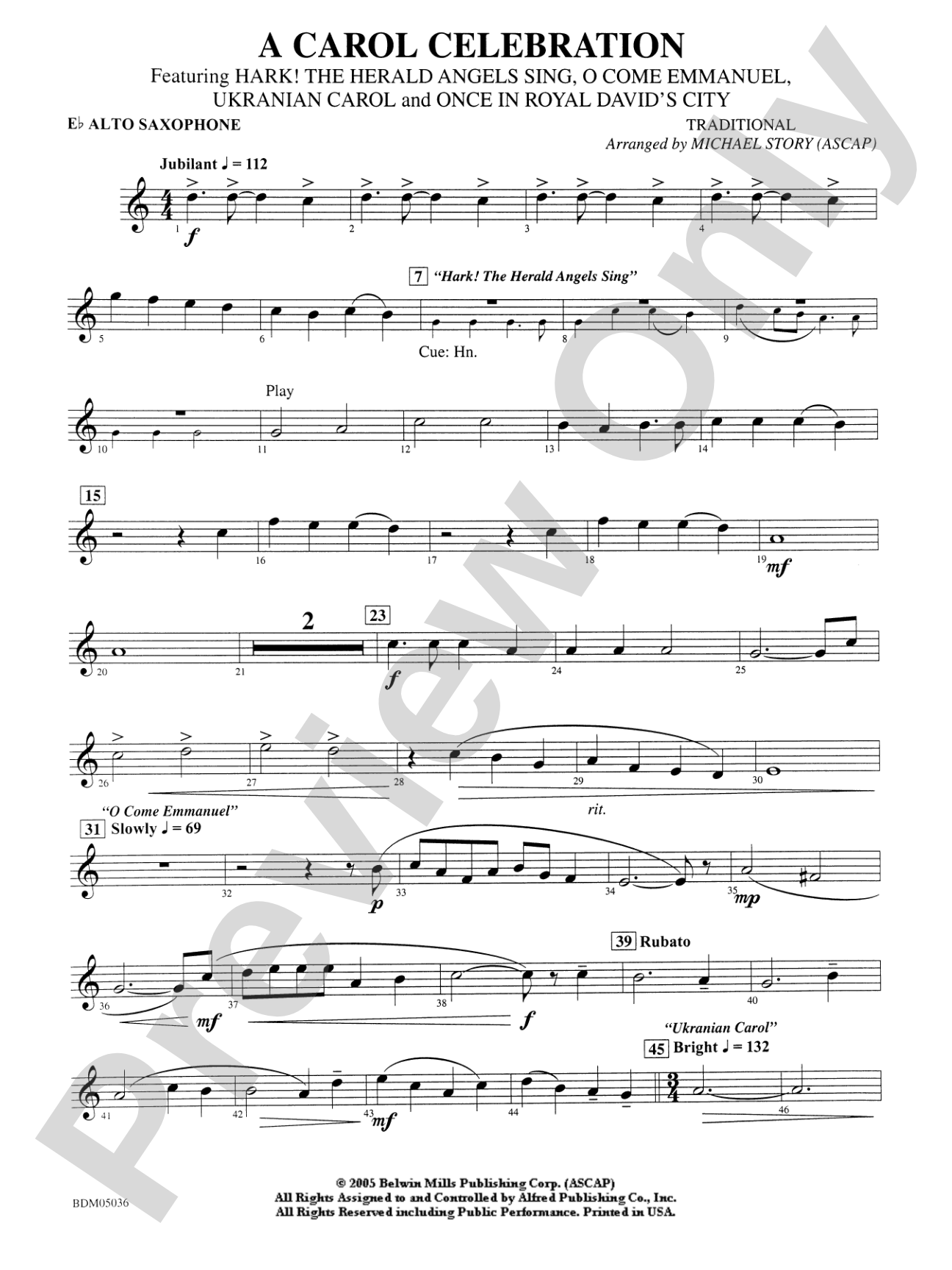 A Carol Celebration: E-flat Alto Saxophone