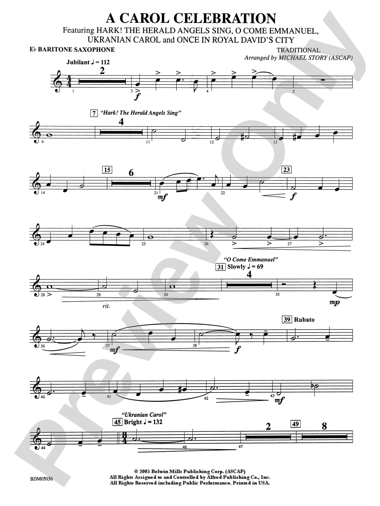 A Carol Celebration: E-flat Baritone Saxophone