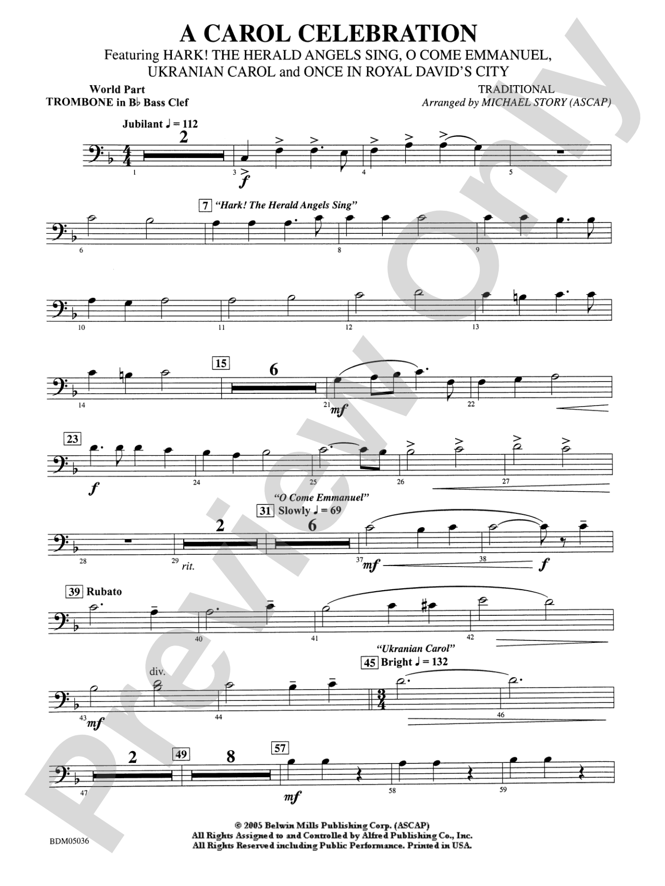 A Carol Celebration: WP 1st B-flat Trombone B.C.
