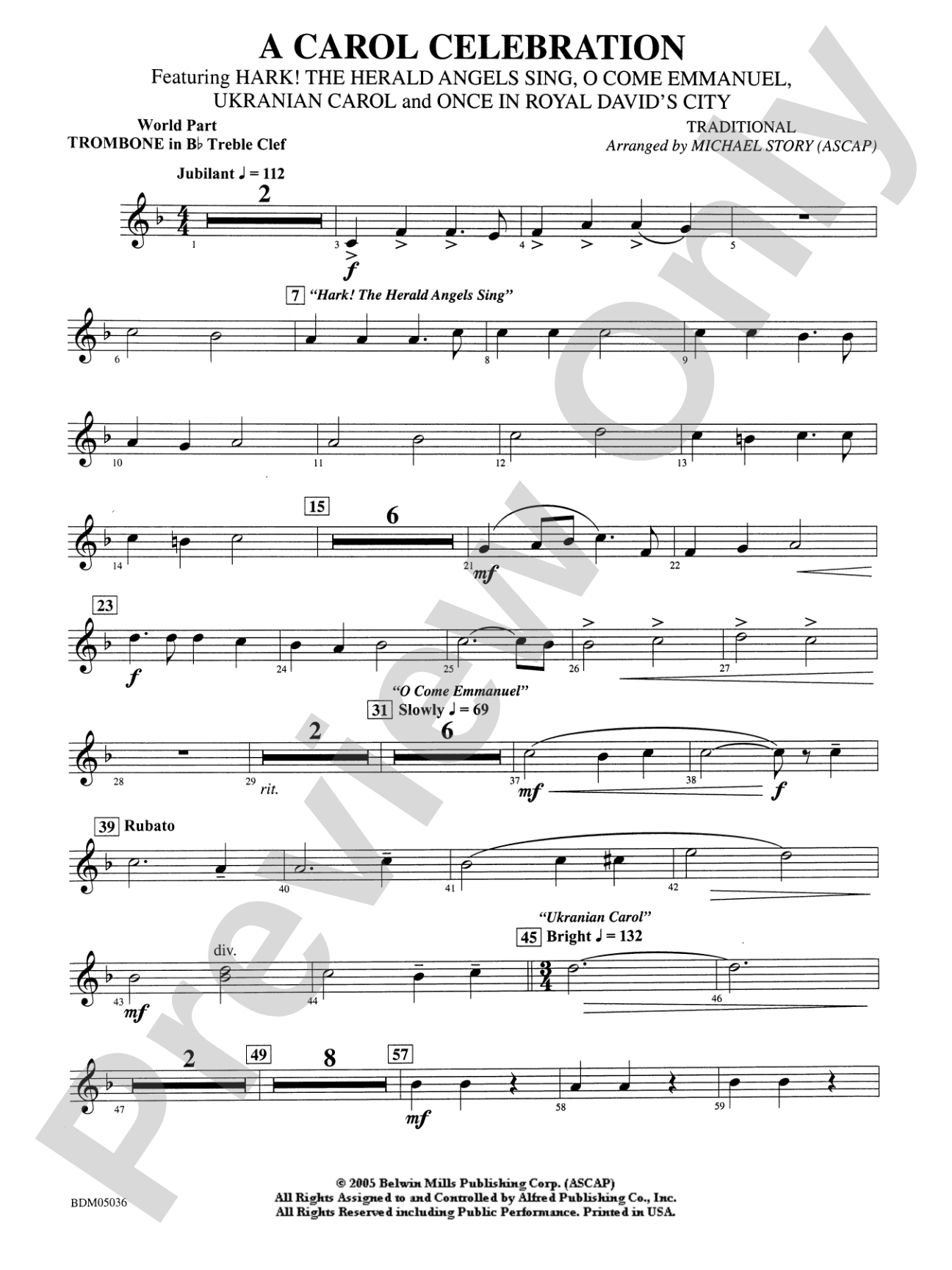 A Carol Celebration: WP 1st B-flat Trombone T.C.
