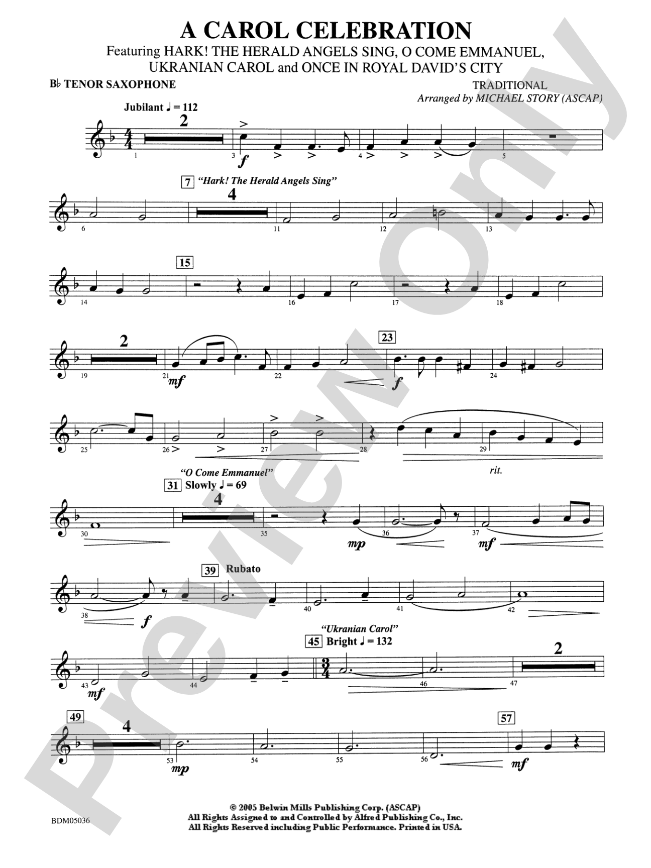 A Carol Celebration: B-flat Tenor Saxophone