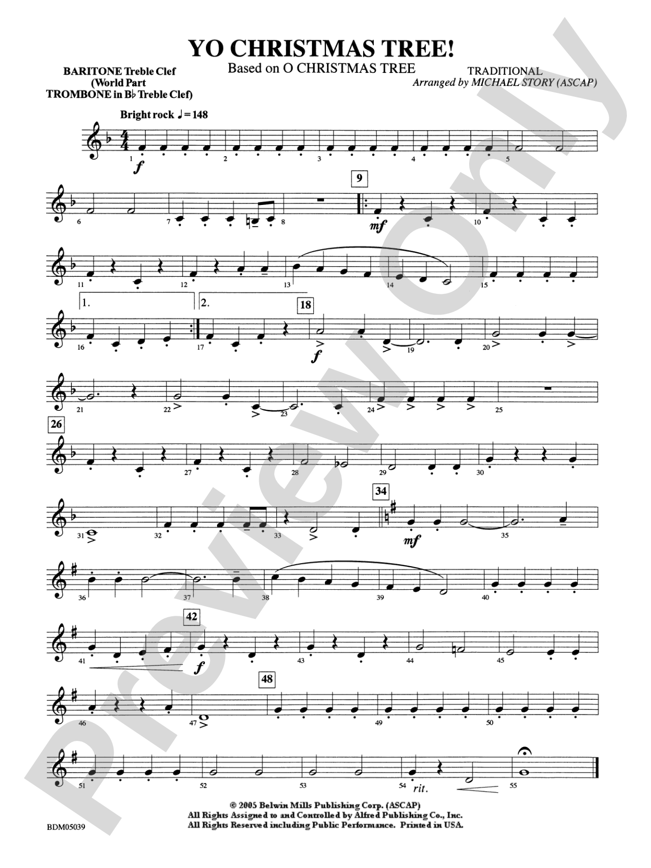 Yo Christmas Tree! (based on "O Christmas Tree"): Baritone T.C.