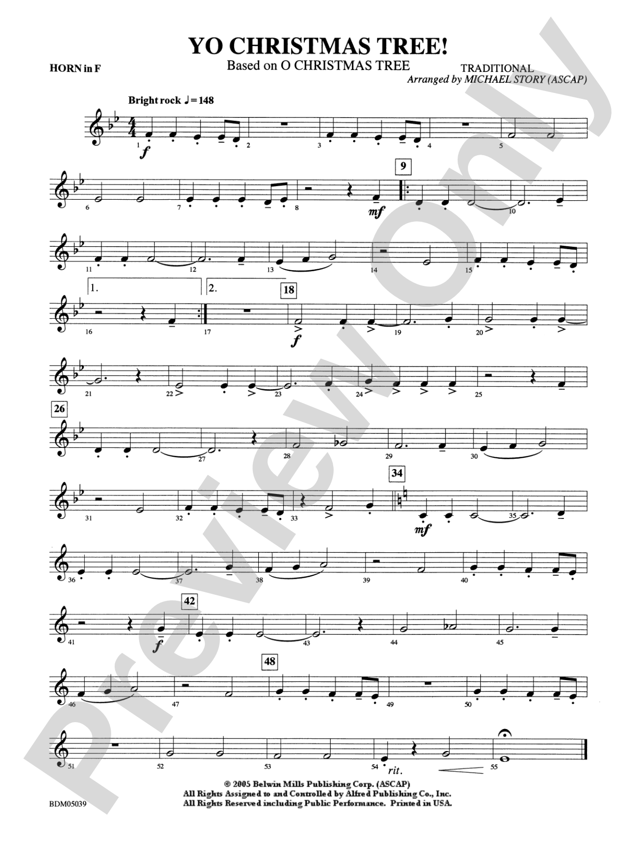 Yo Christmas Tree! (based on "O Christmas Tree"): 1st F Horn