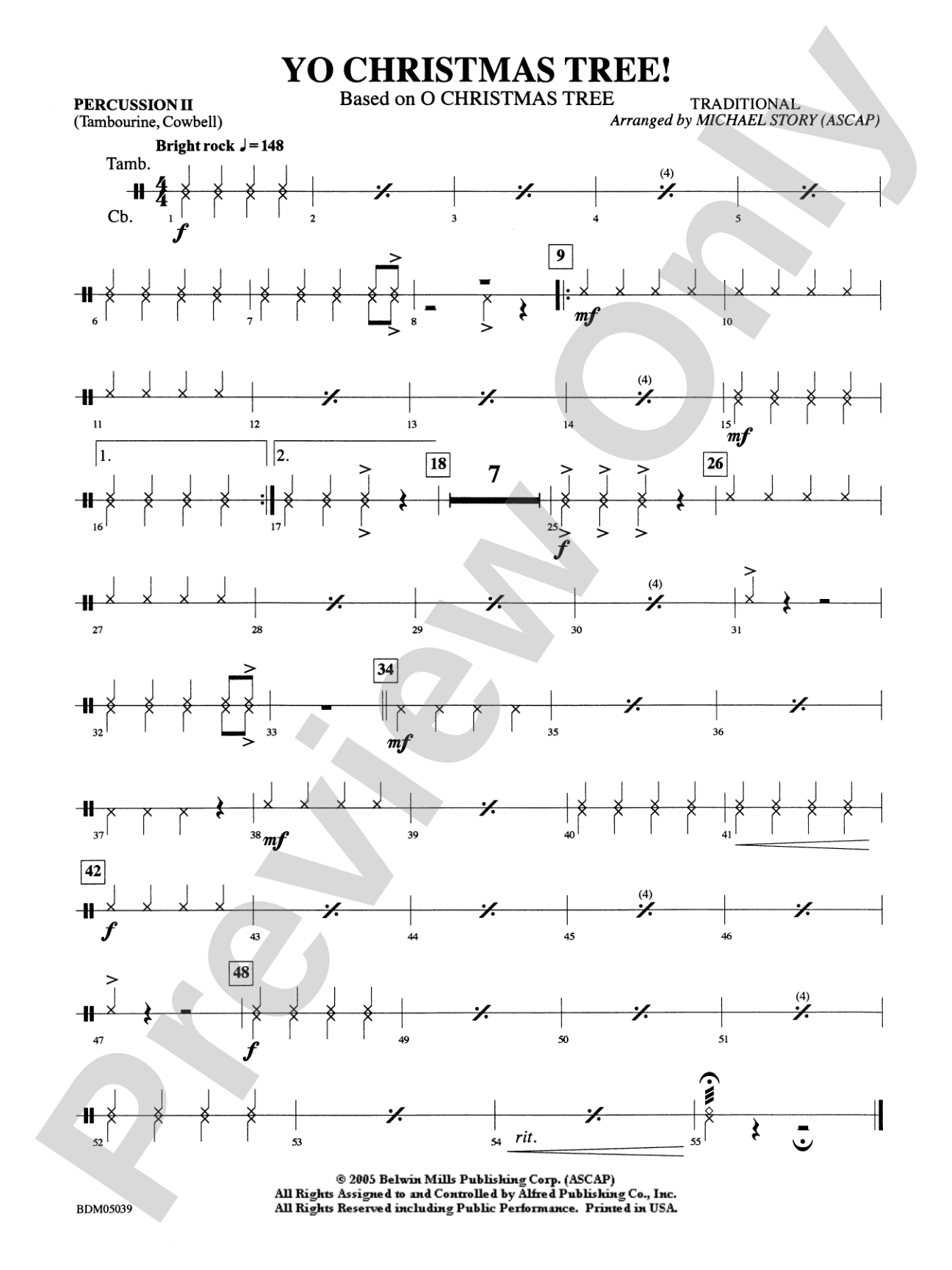 Yo Christmas Tree! (based on "O Christmas Tree"): 2nd Percussion
