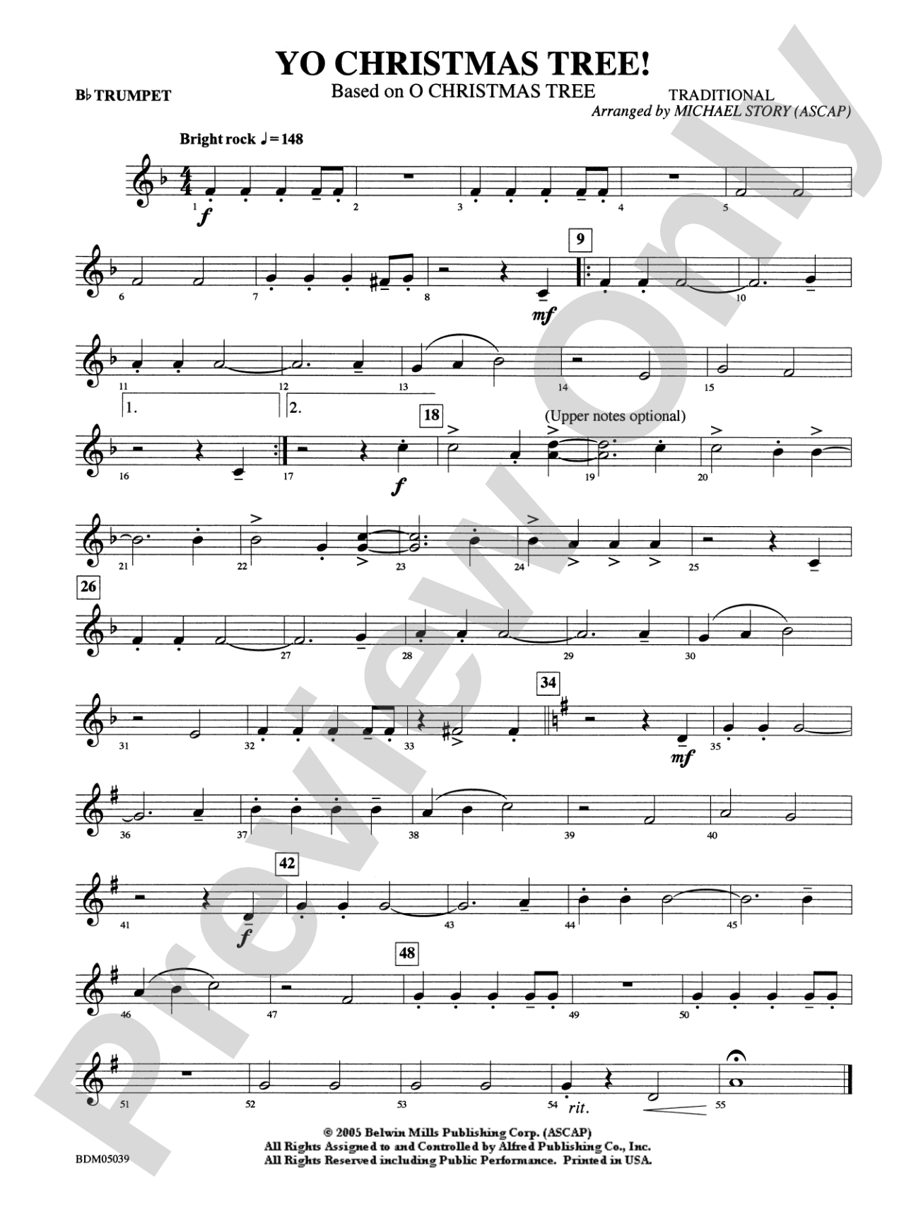 Yo Christmas Tree! (based on "O Christmas Tree"): 1st B-flat Trumpet