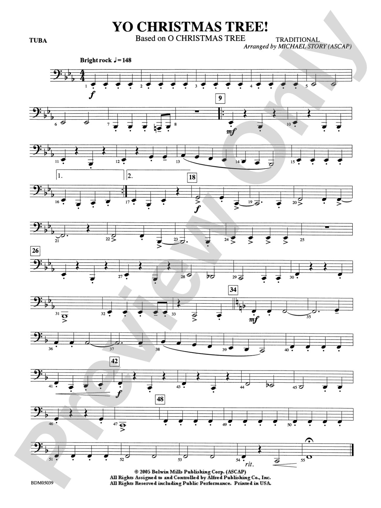 Yo Christmas Tree! (based on "O Christmas Tree"): Tuba