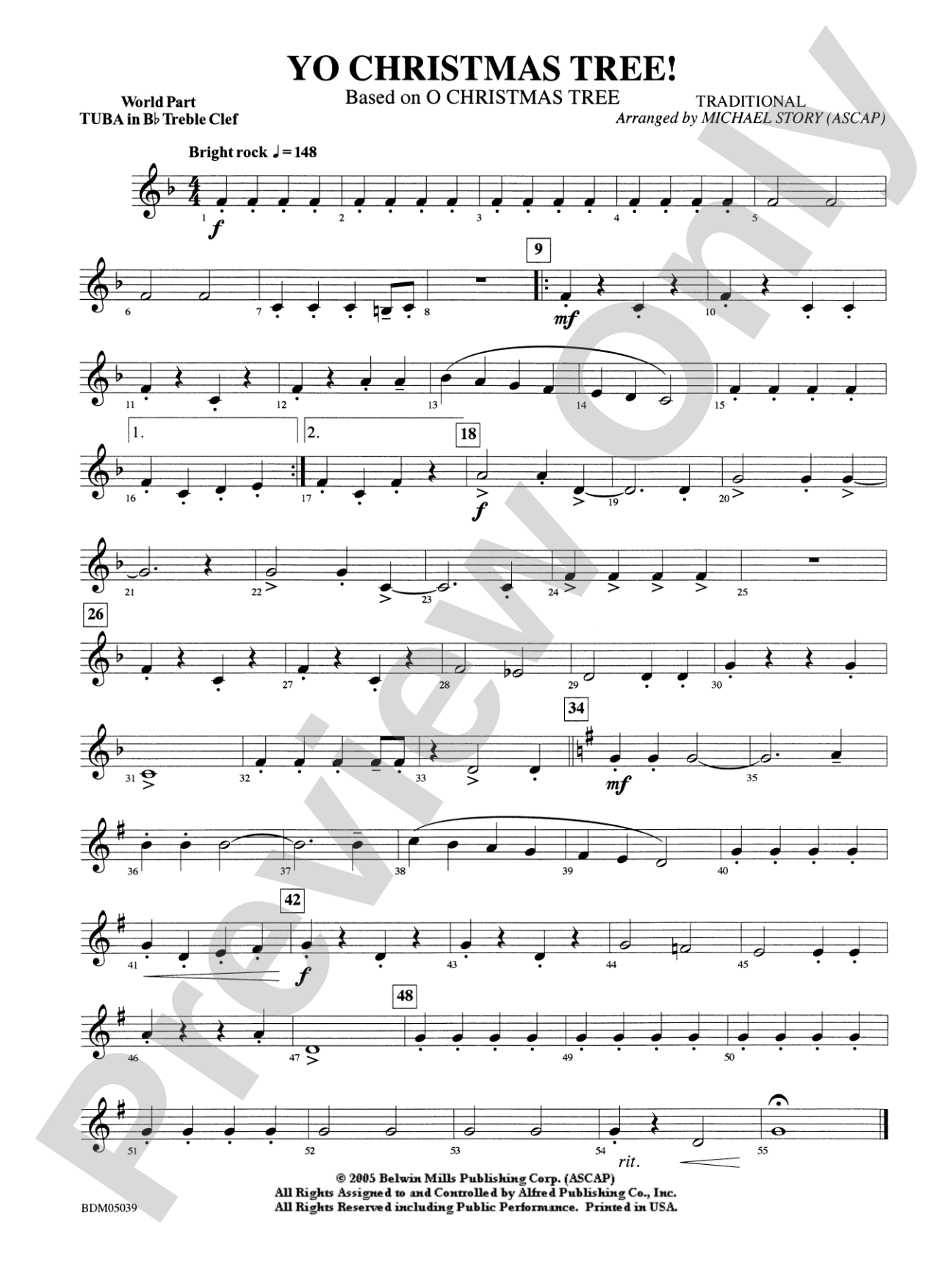 Yo Christmas Tree! (based on "O Christmas Tree"): WP B-flat Tuba T.C.