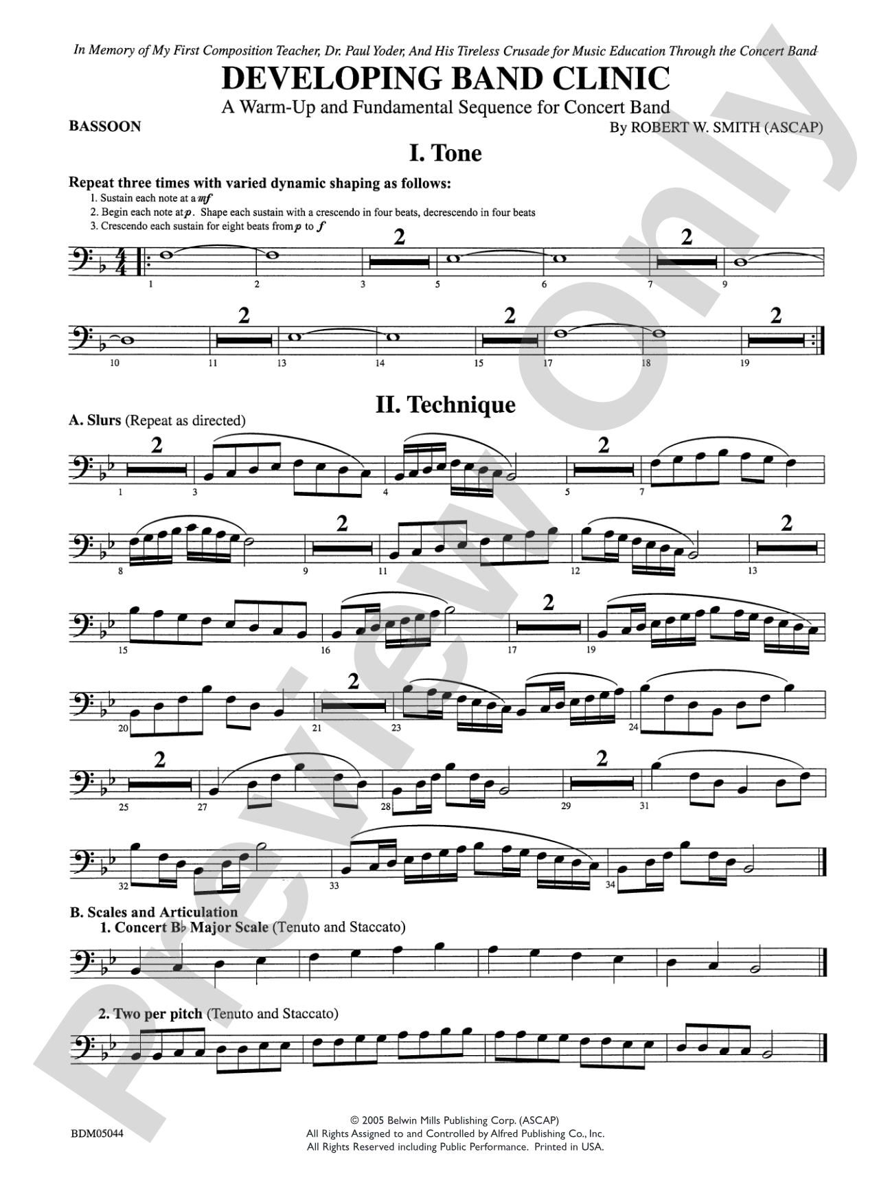 Developing Band Clinic (A Warm-Up and Fundamental Sequence for Concert Band): Bassoon