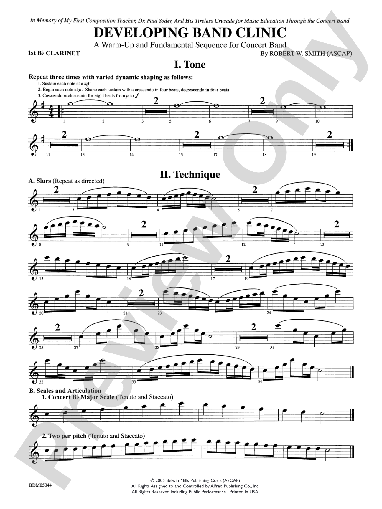 Developing Band Clinic (A Warm-Up and Fundamental Sequence for Concert Band): 1st B-flat Clarinet
