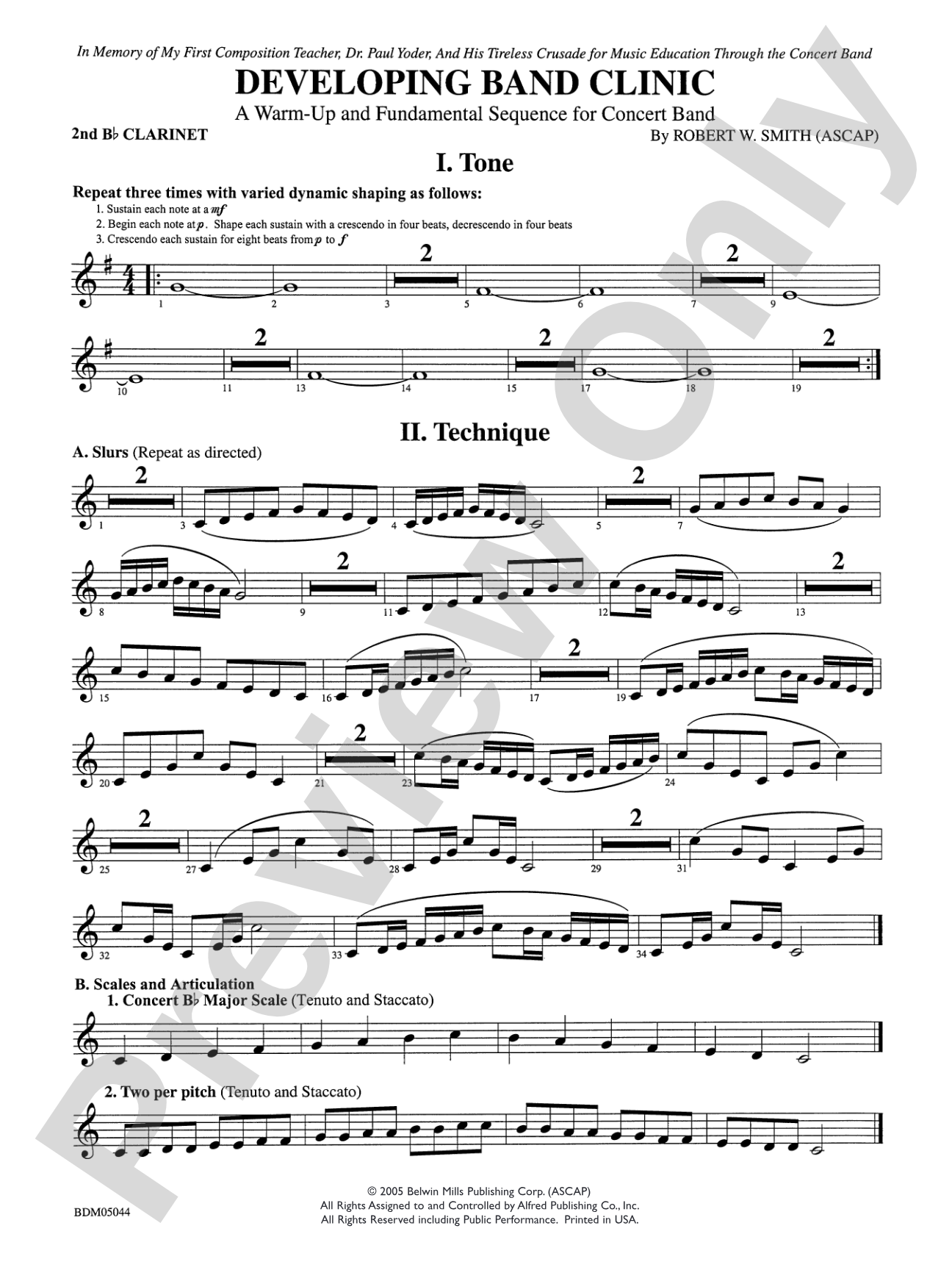 Developing Band Clinic (A Warm-Up and Fundamental Sequence for Concert Band): 2nd B-flat Clarinet